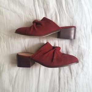 Anthropologie Tess Knotted Suede Mules